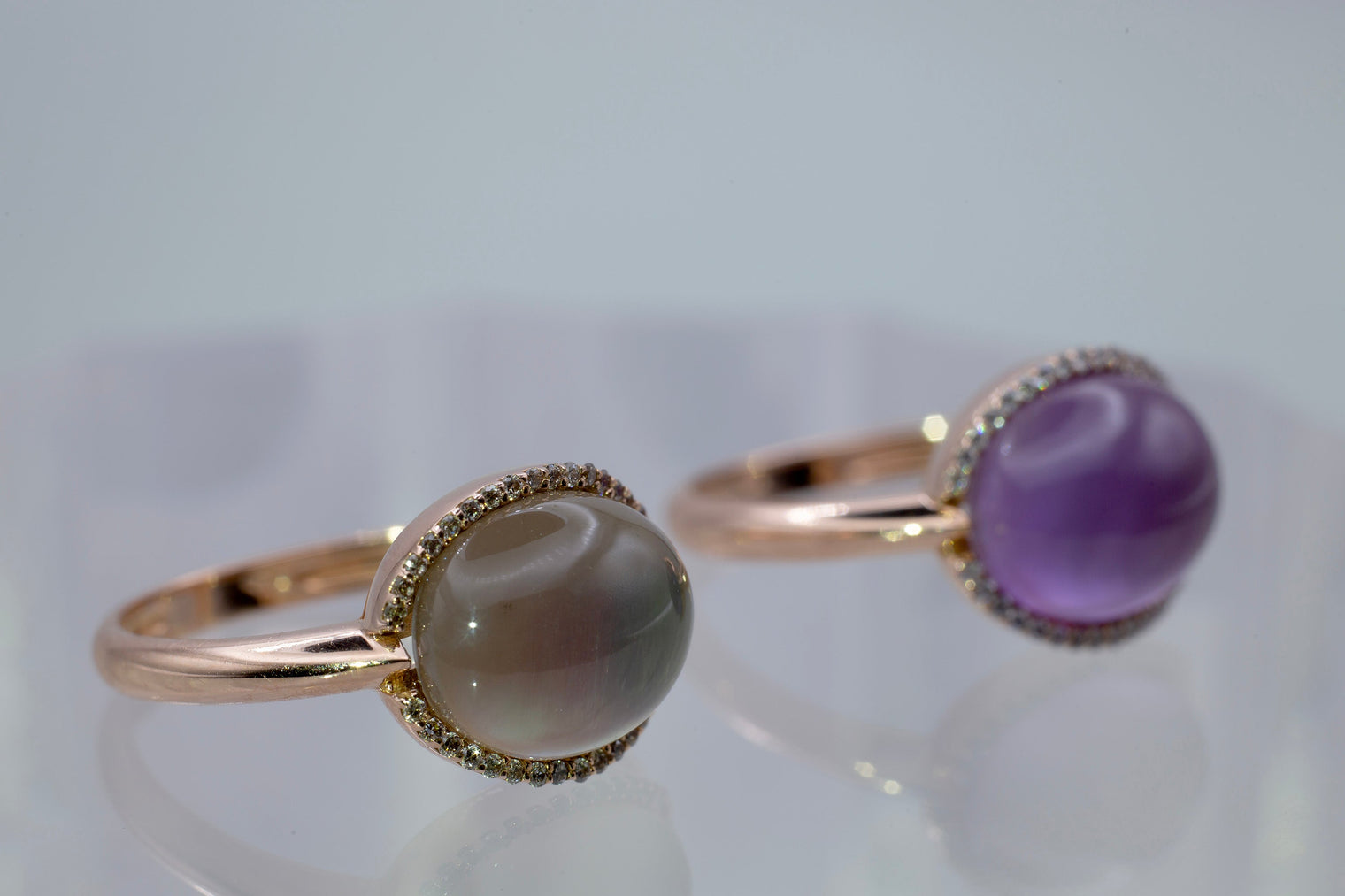 18-karat Yellow Gold, Fume Quartz, Brown Diamond Ring