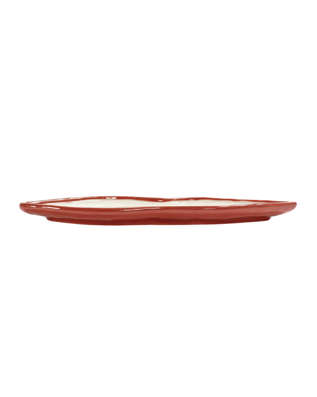 Serving dish Lips L Red White Les Objets Mouleversants