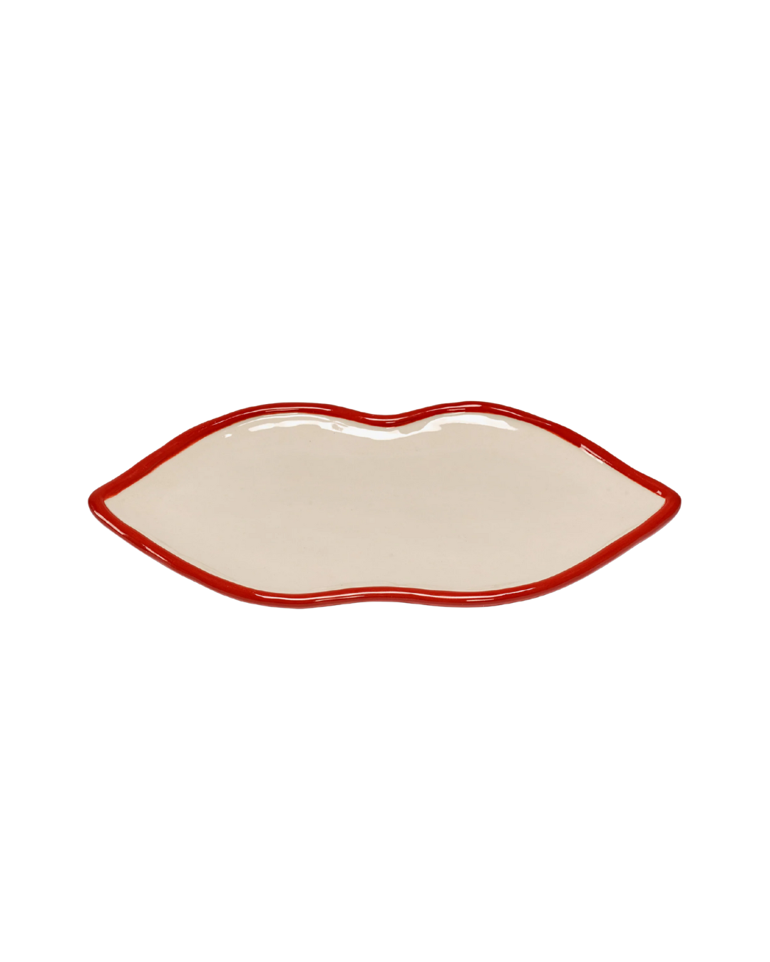 Serving dish Lips L Red White Les Objets Mouleversants