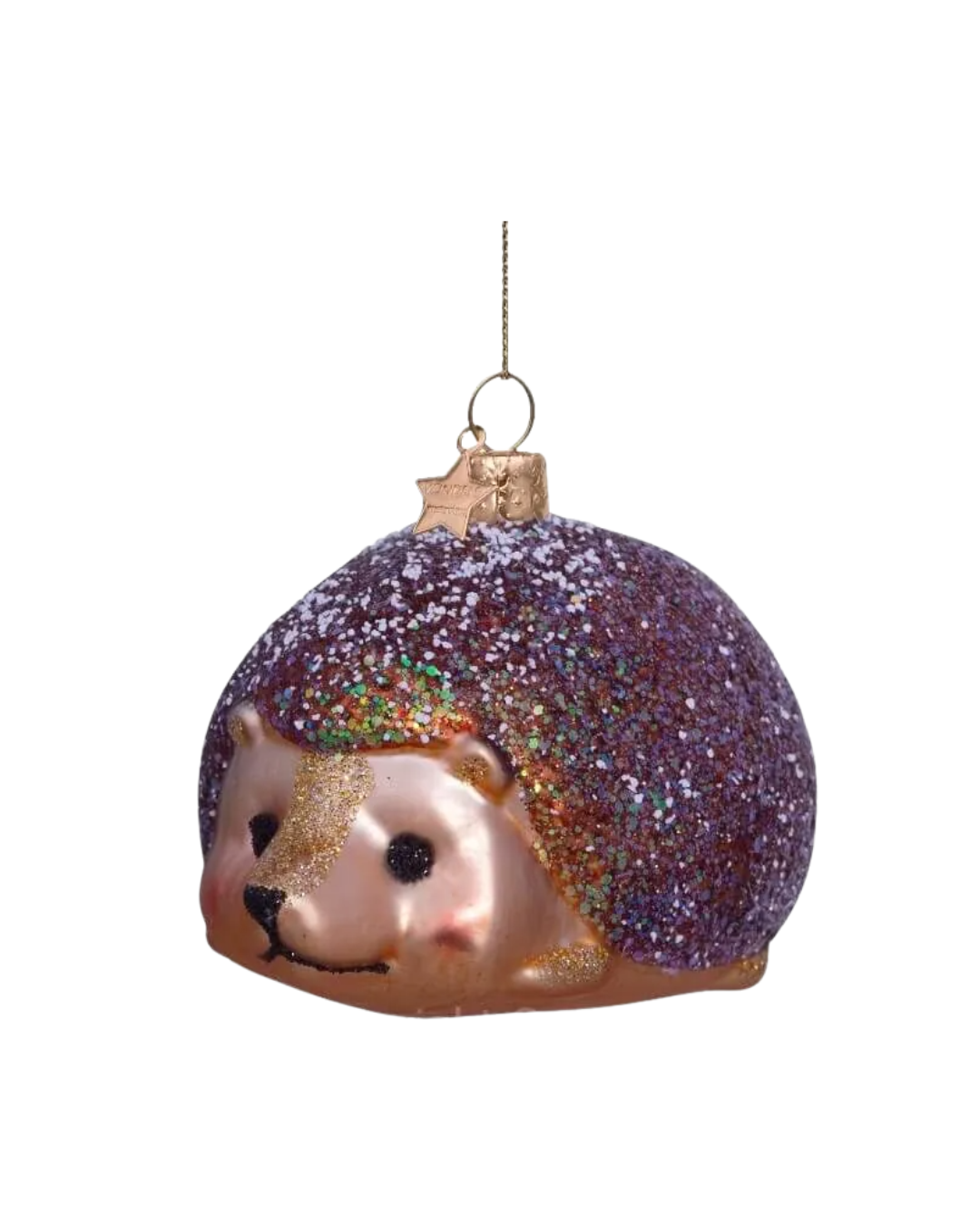 Ornament Glass Brown Hedgehog (6 Cm)