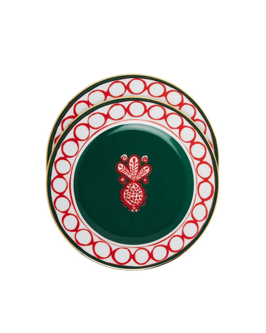 Pineapple Bordeaux Dessert Plates Set Of 2