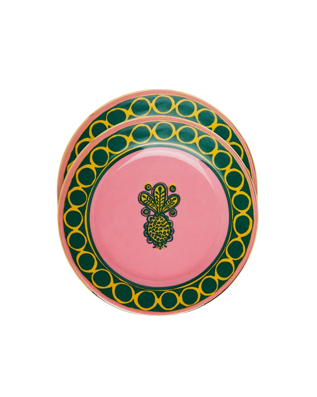 Pineapple Rosa Dessert Plates Set Of 2