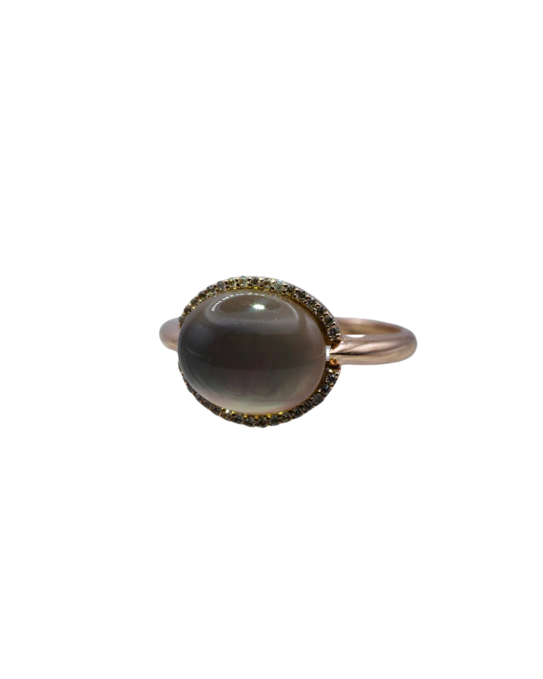 18-karat Yellow Gold, Fume Quartz, Brown Diamond Ring