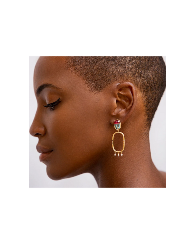 Scarab Amulet Hoop Earrings