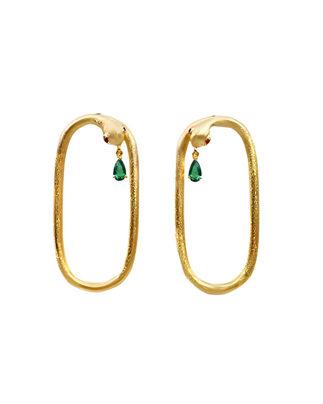 Guardian Serpent Hoop Earrings in Gold