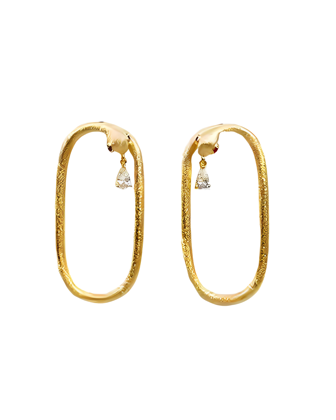 Guardian Serpent Hoop Earrings in Gold