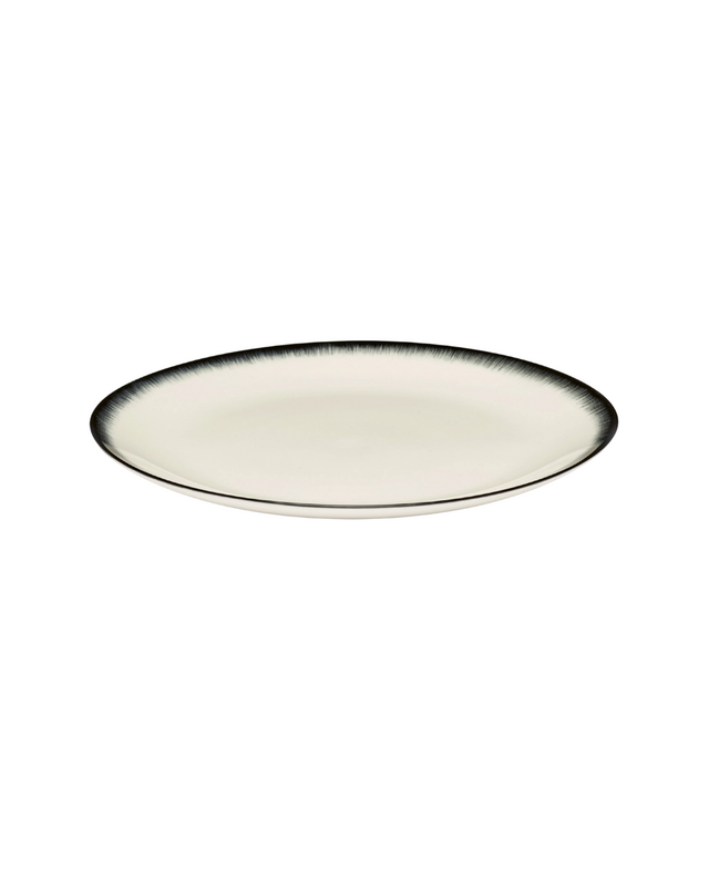 Dinner Plate XL White/Black Variation 3 Dé (Set Of 2)