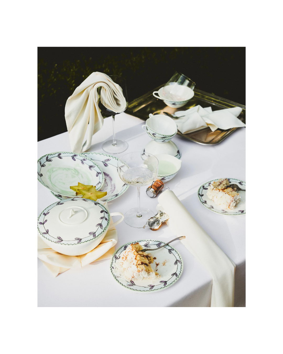 Cappuccino Cup With Saucer Blossom Milk Midnight Flowers (Set Of 2)