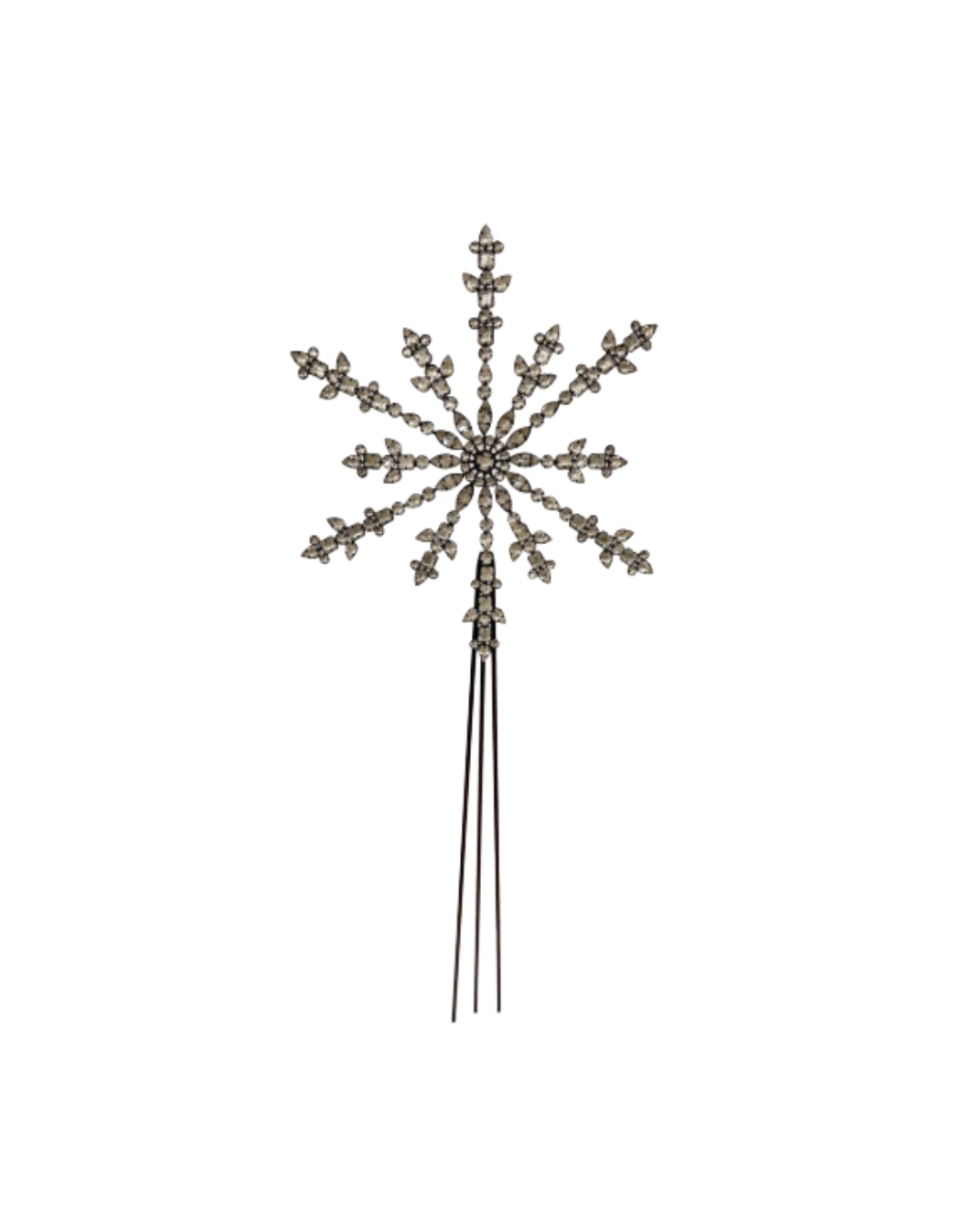 Metal Snowflake Treetop With Rhinestones (29 Cm)