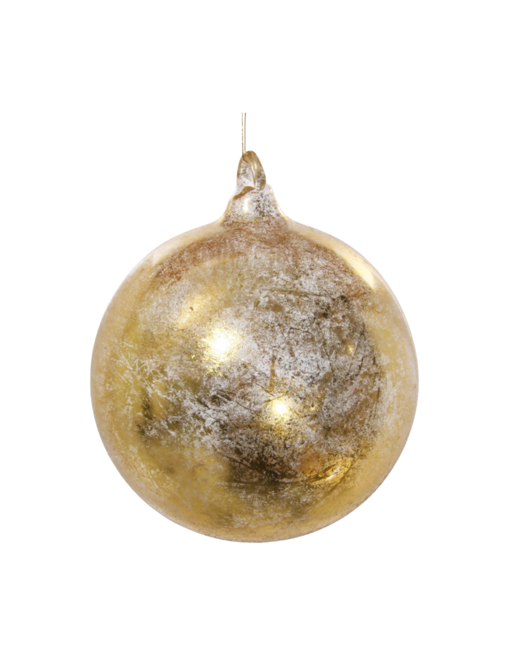 Glass Ball Clear With Gold Leaf (8 Cm)