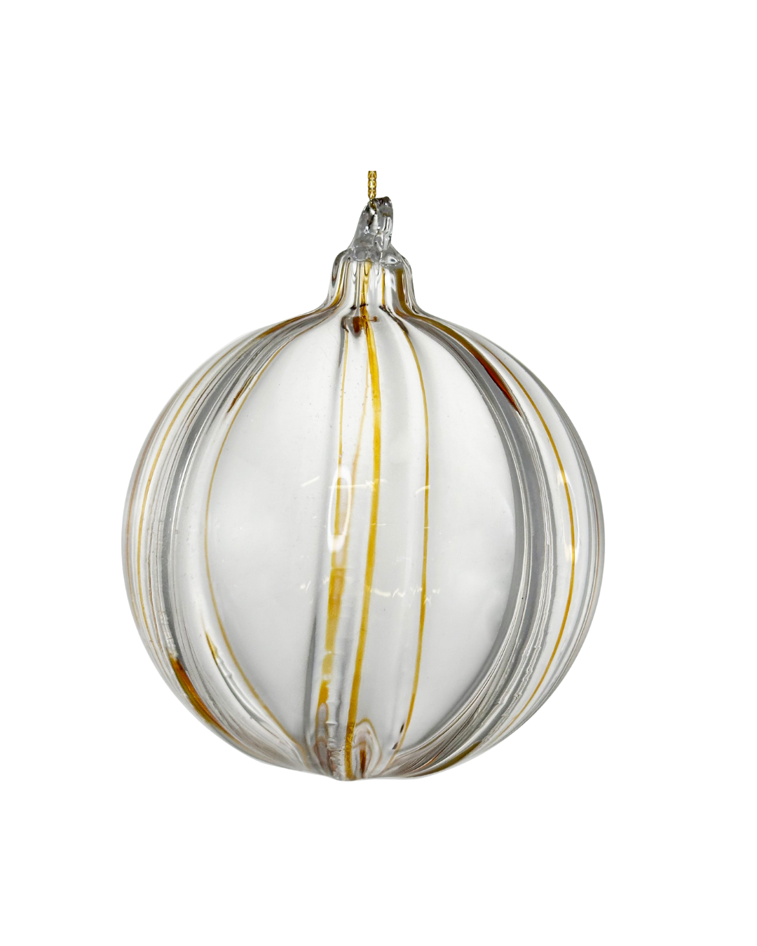Glass Ball Clear Lined With Brow Lines (10 Cm)