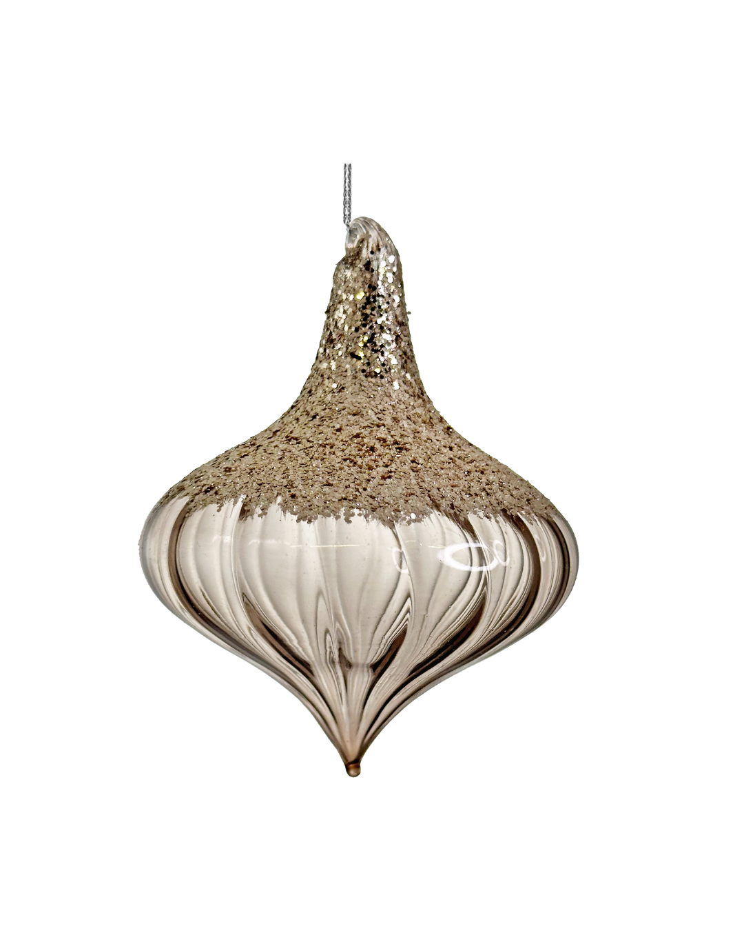 Glass Cone Lined Smoked Glitter Top (10 Cm)