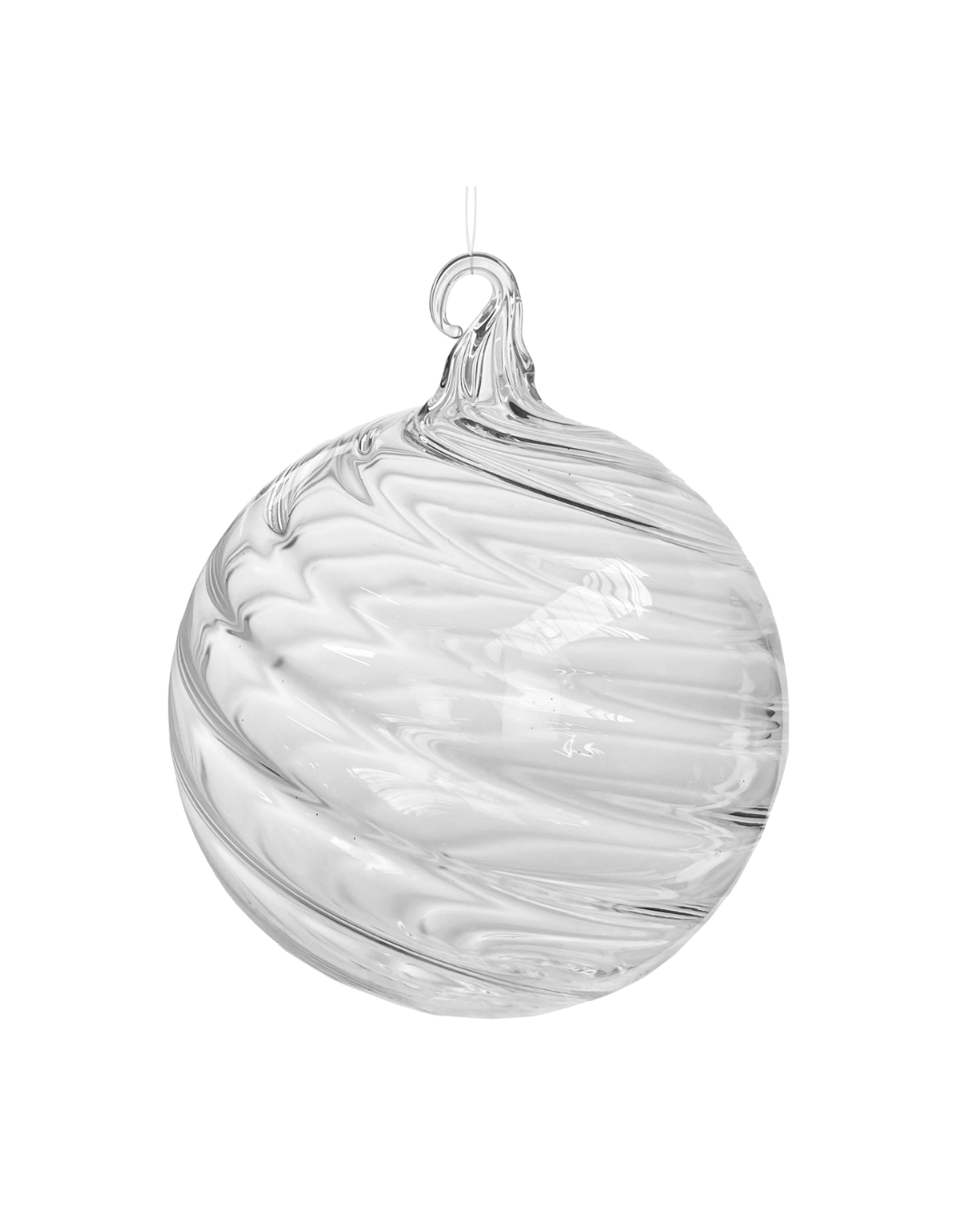 Glass Ball Swirl Clear (10 Cm)