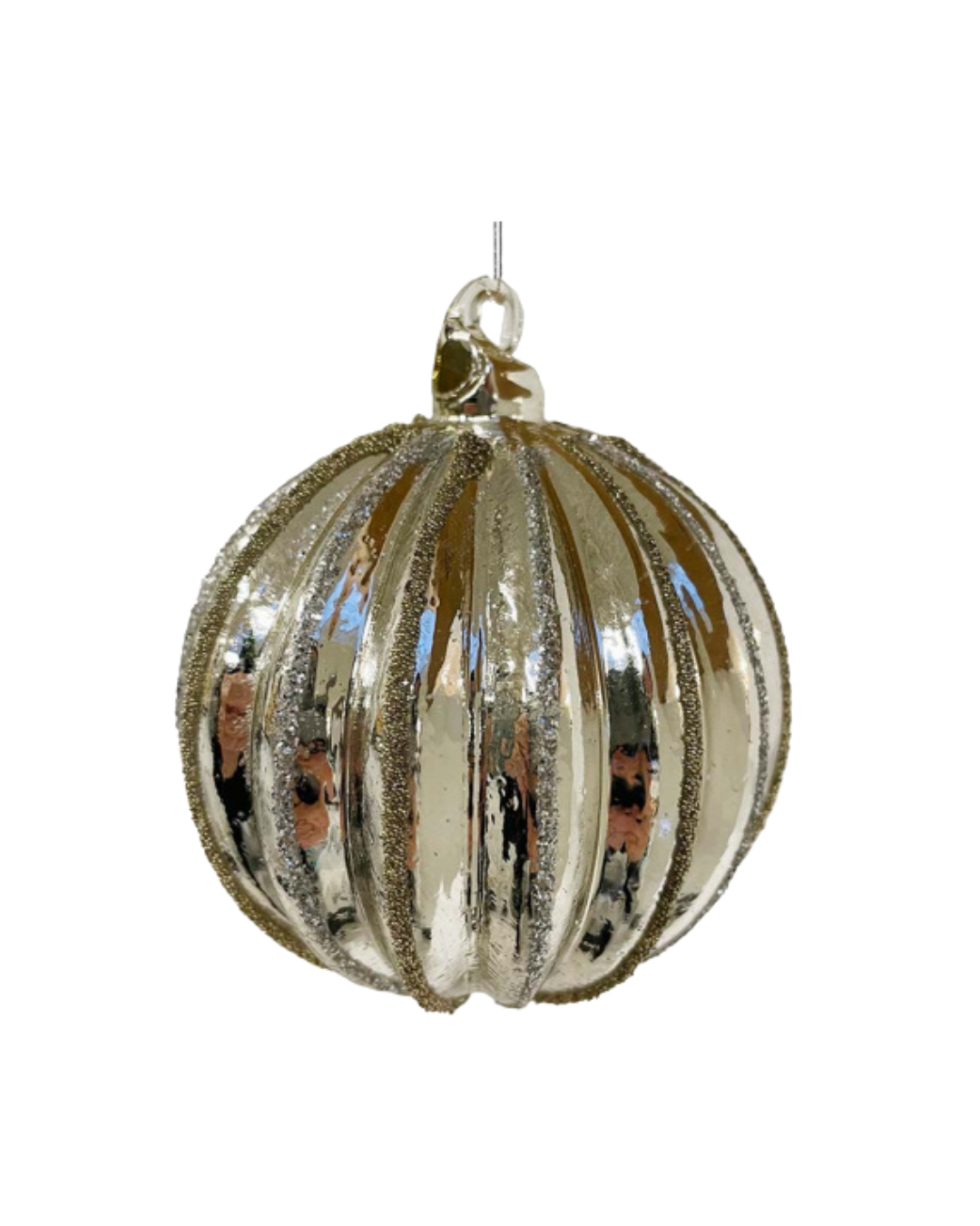Glass Ball Lined Shiny (8 Cm)