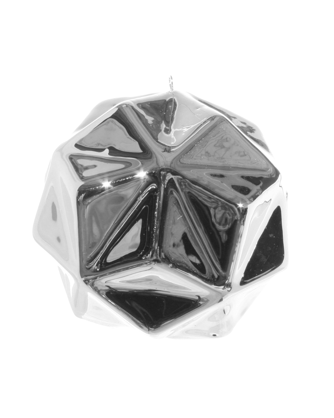 Porcelain Angled Ball Silver (8.5 Cm)