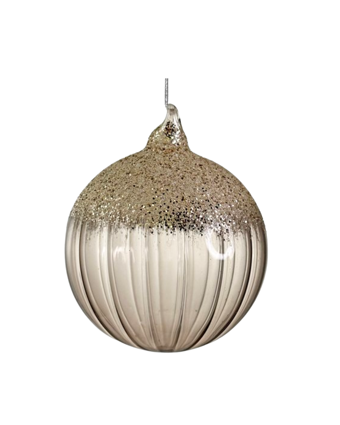 Glass Ball Lined Smoked Glitter Top (10 Cm)