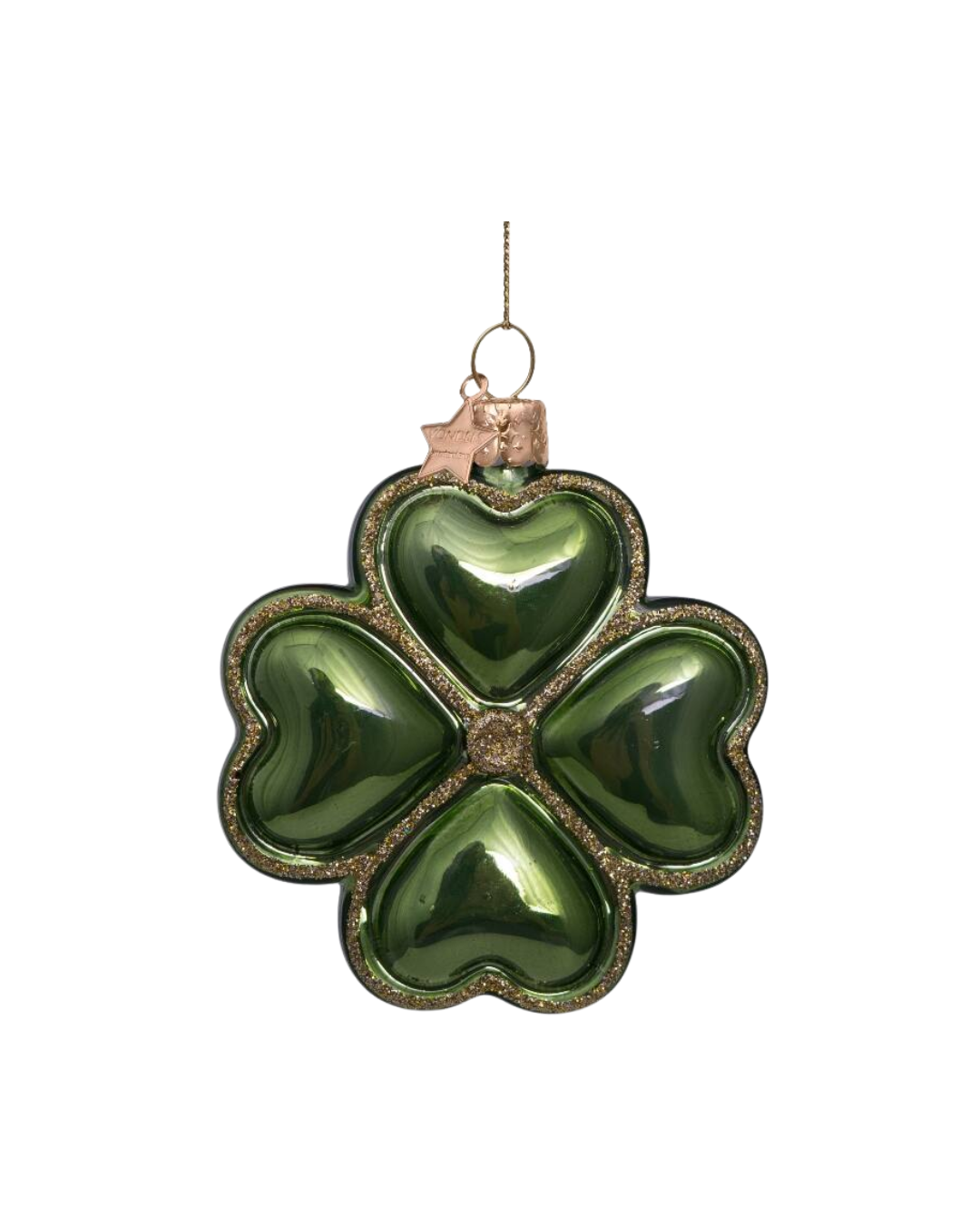 Ornament Glass Green Opal Clover (8 Cm)