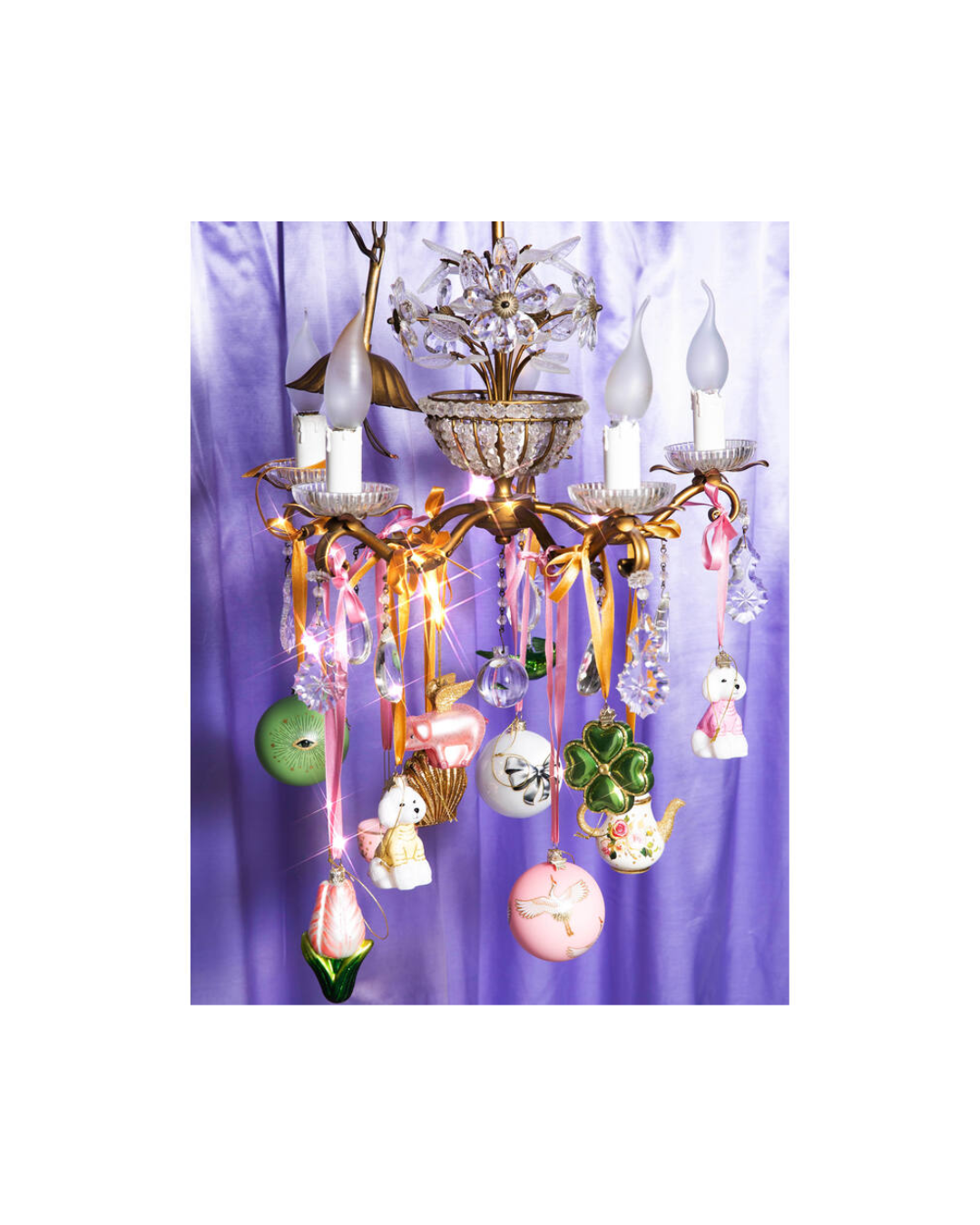 Ornament Glass Green Opal Clover (8 Cm)