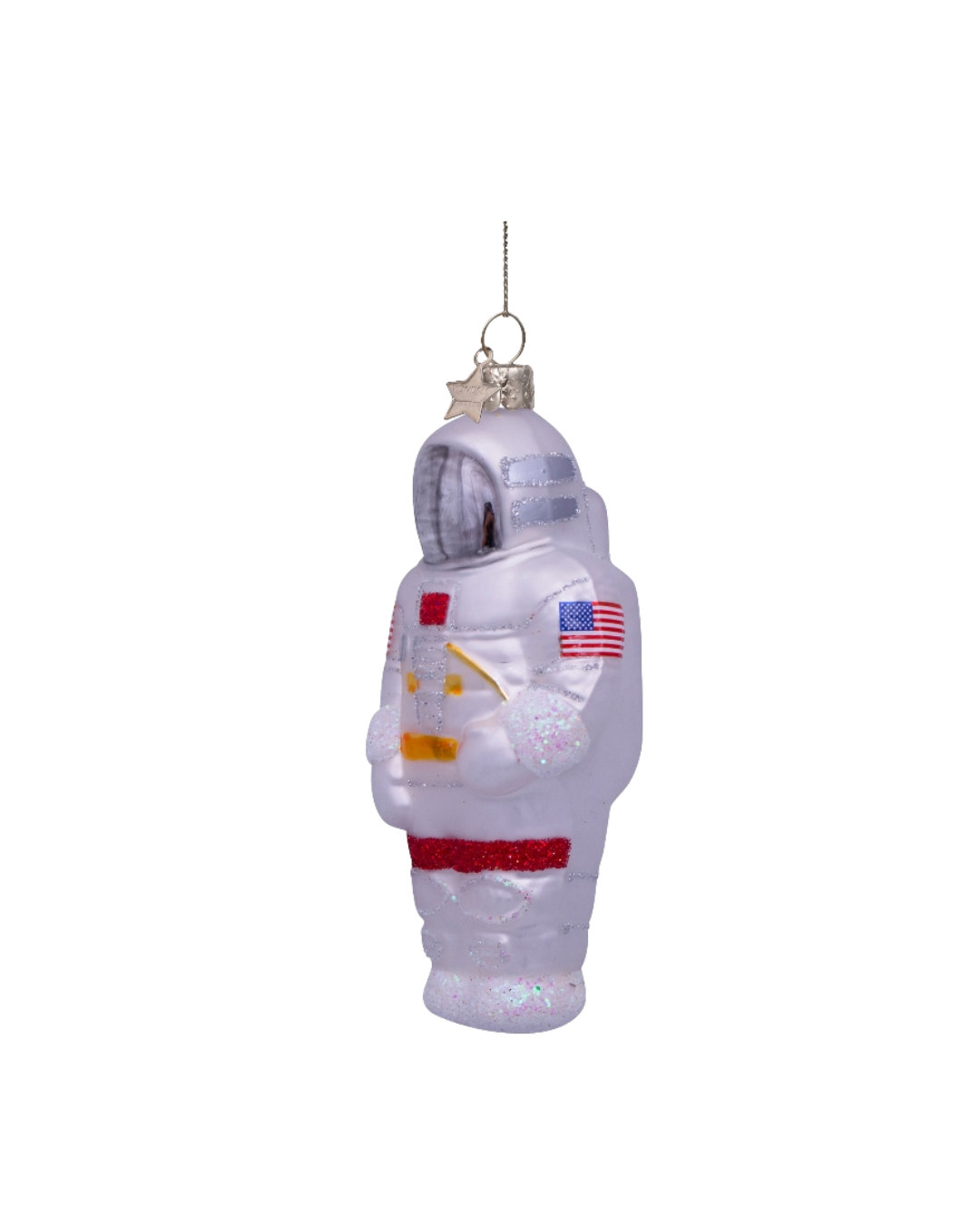 Ornament Glass White/silver Astronaut (12 Cm)