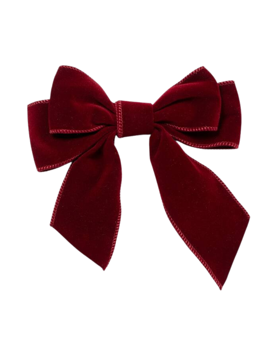 Velvet Bow With Clip Set Of 2 Burgundy (20 Cm)