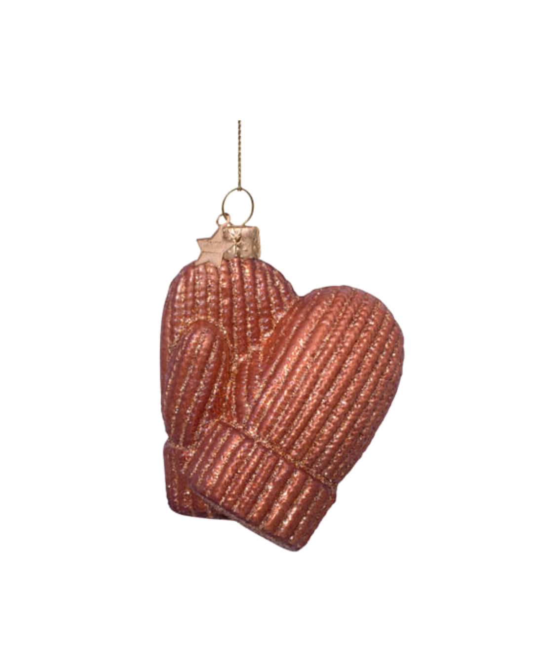 Ornament Glass Brown Gloves (9 Cm)