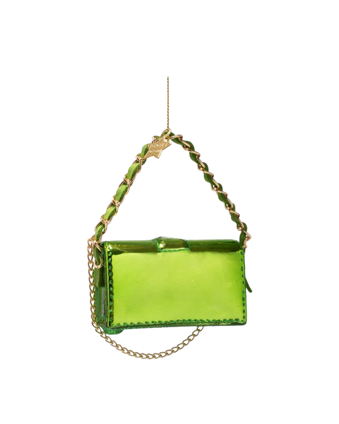 Ornament Glass Shiny Emerald Green Fashion Shoulder Bag (5.5 Cm)