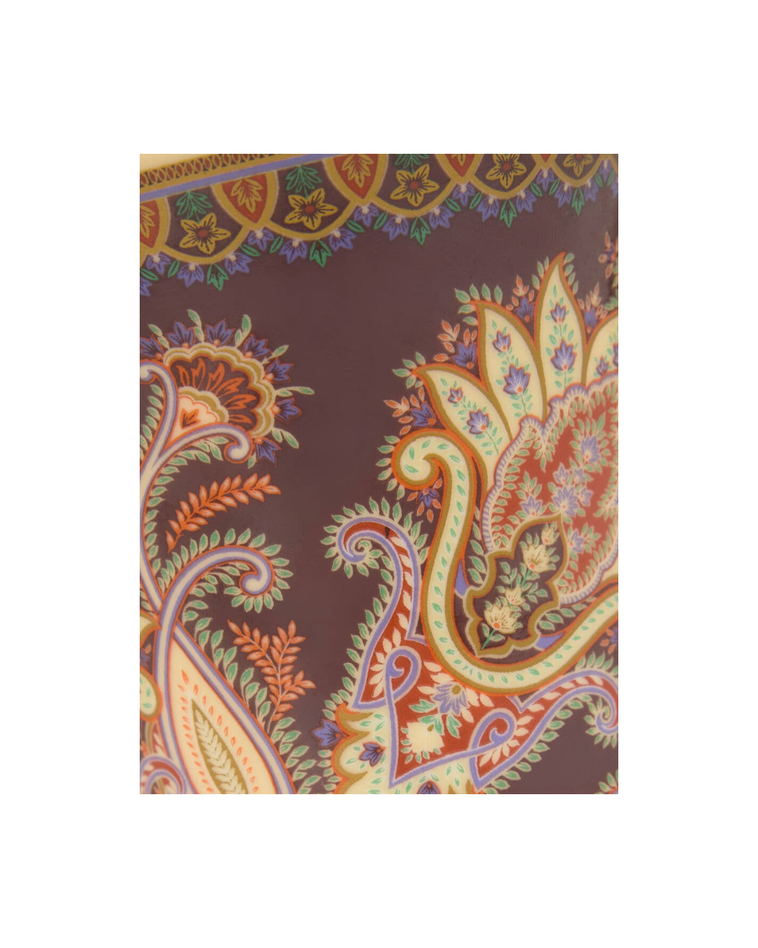 Porcelain Mug With Lid And Paisley Foliage Motif