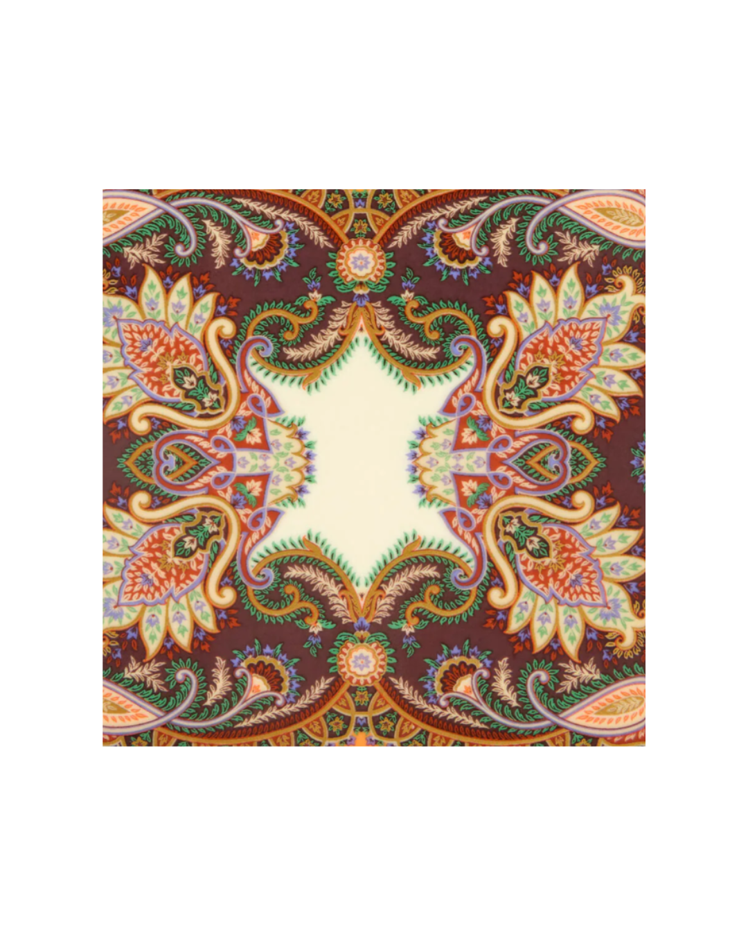 Rectangular Porcelain Tray With Paisley Foliage Motif