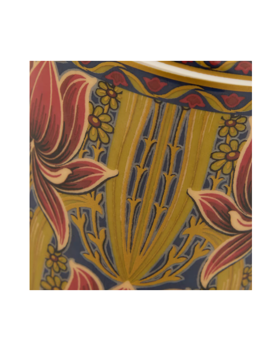 Porcelain Candle Jar With Lid And Floral Motif