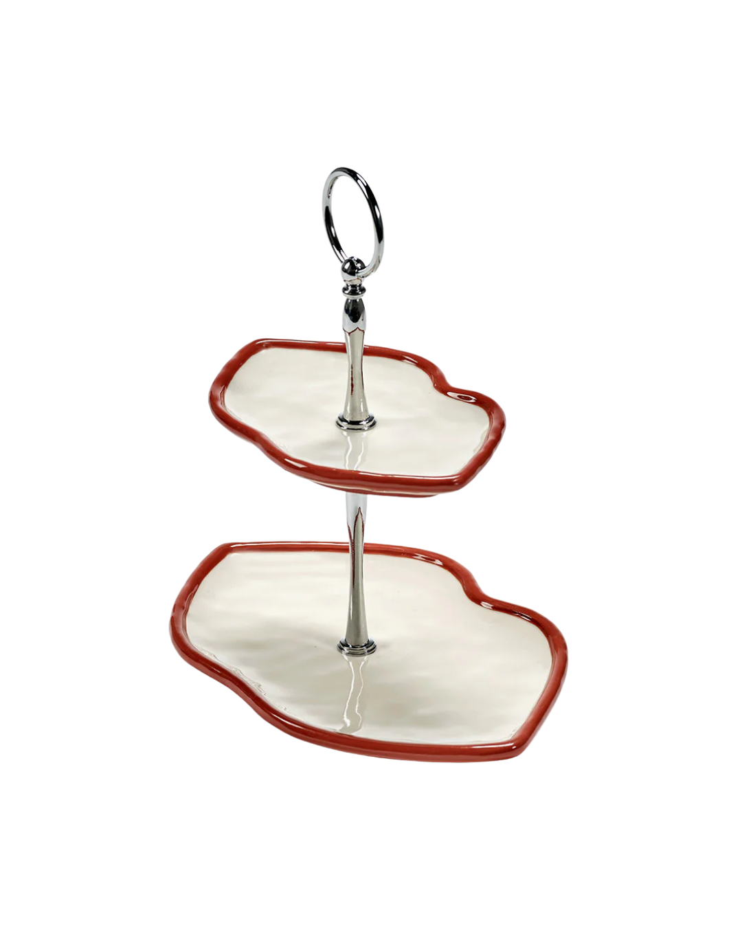 Two-tier Cake Stand Red - White Les Objets Mouleversants