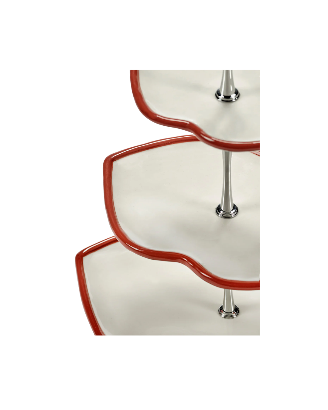 Three-tier Cake Stand Red - White Les Objets Mouleversants