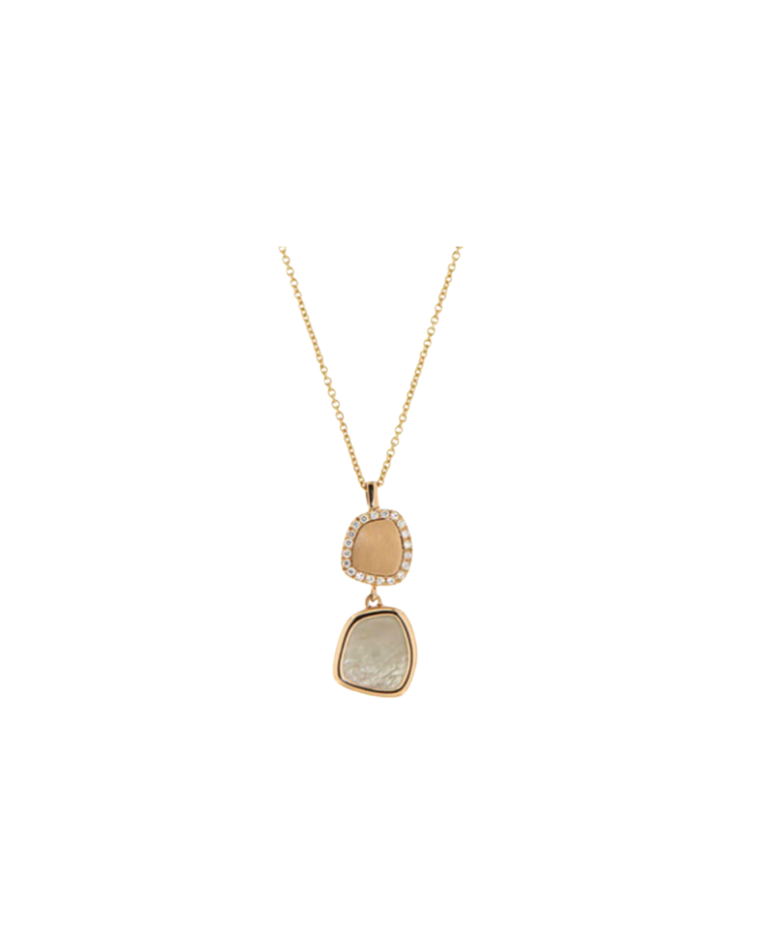 Pendant With White Mother Of Pearl And Diamonds (MOD/P16DBMPB)