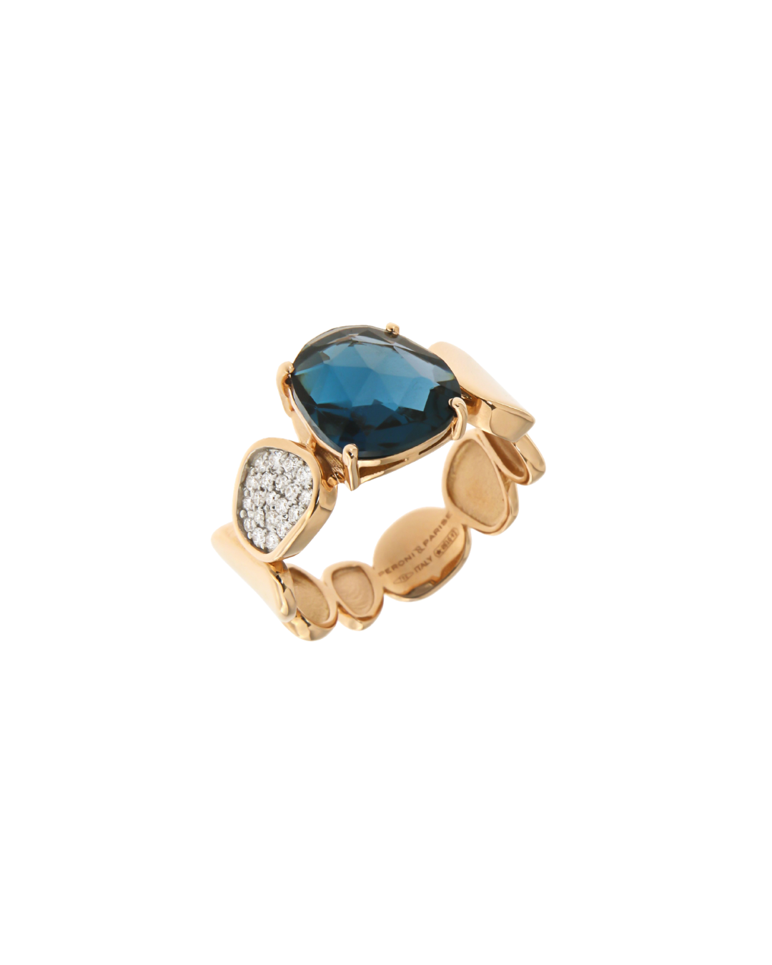 Ring With London Blue Topaz And Diamonds