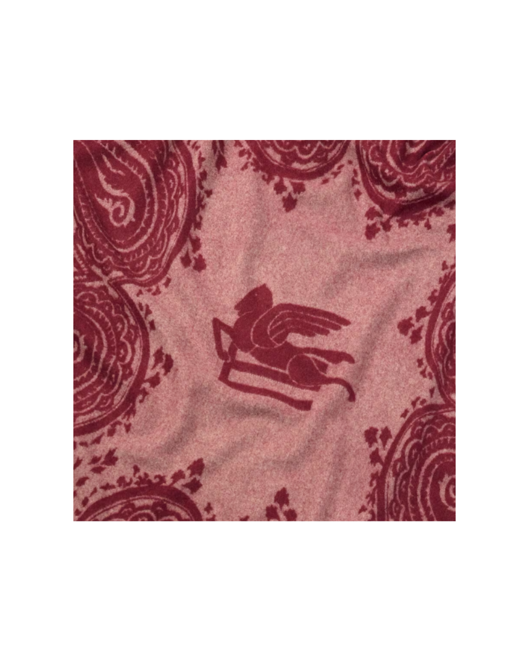 Wool Jacquard Throw With Pegaso And Paisley Pattern (140 x 180 Cm)