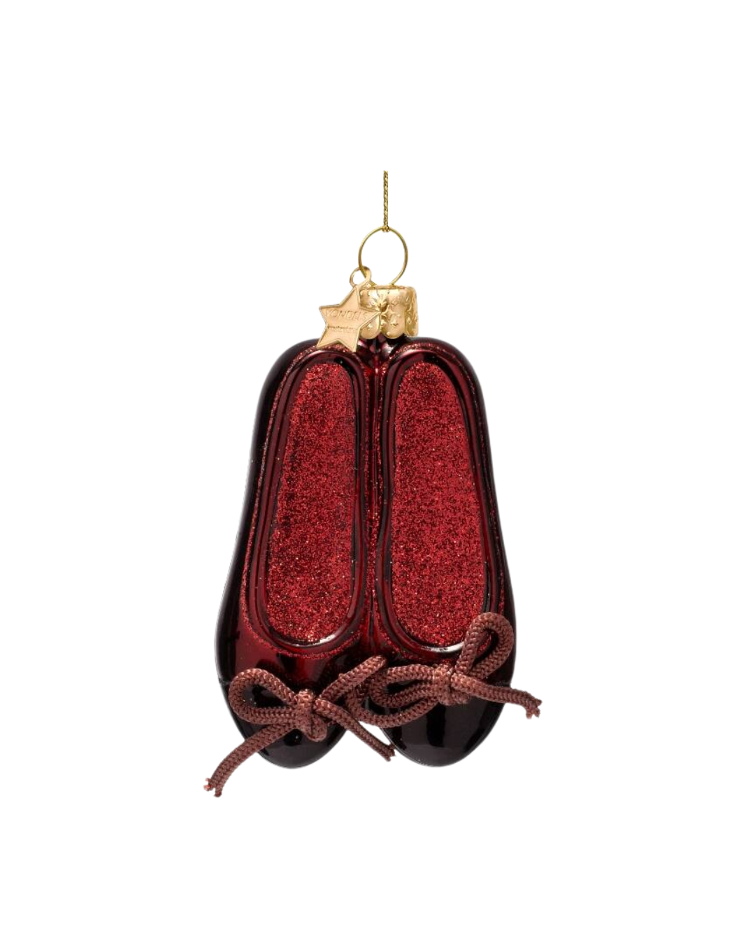 Ornament Glass Burgundy Ballet Shoes (8 Cm)