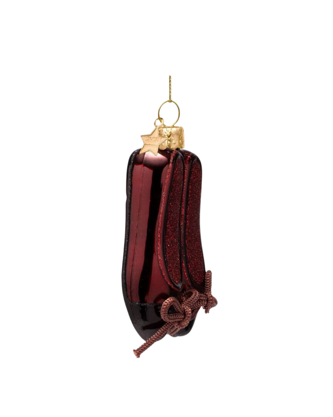 Ornament Glass Burgundy Ballet Shoes (8 Cm)