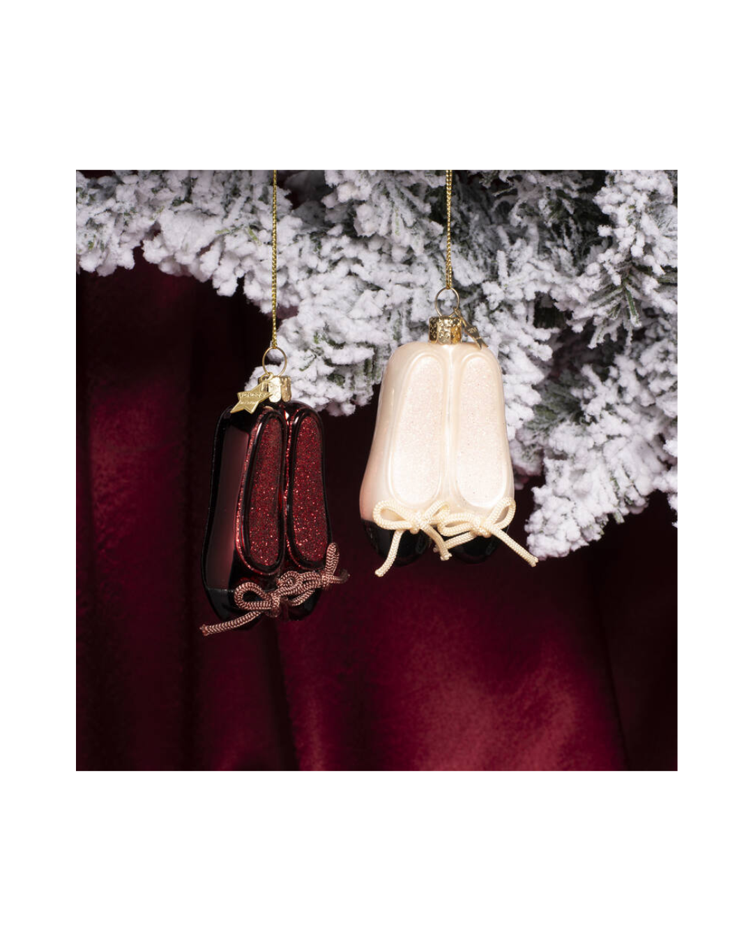 Ornament Glass Burgundy Ballet Shoes (8 Cm)