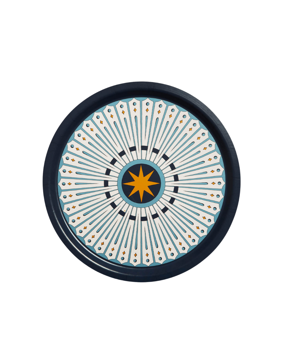 Round Wood Tray Feria Midnight