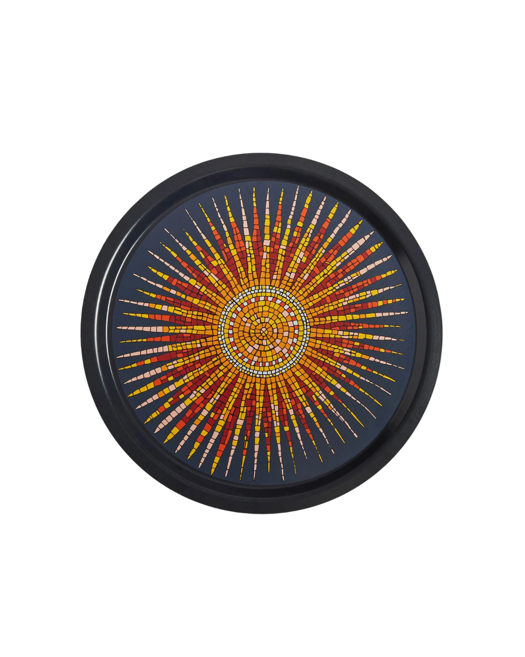 Round Printed Tray Sunrays Midnight