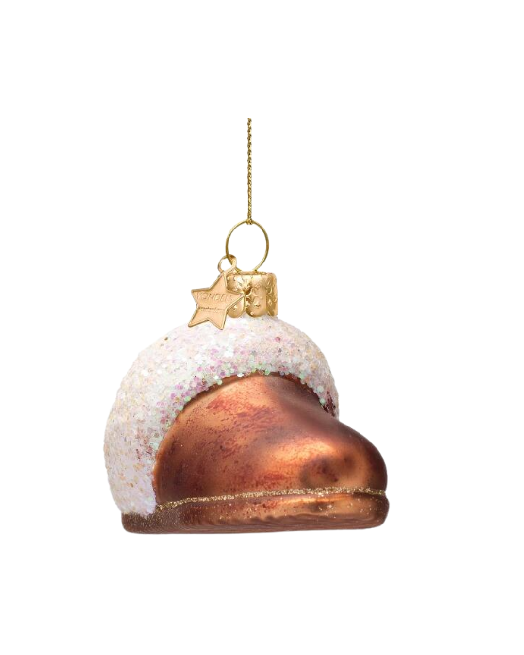 Ornament Glass Brown Suede Slippers (6 Cm)