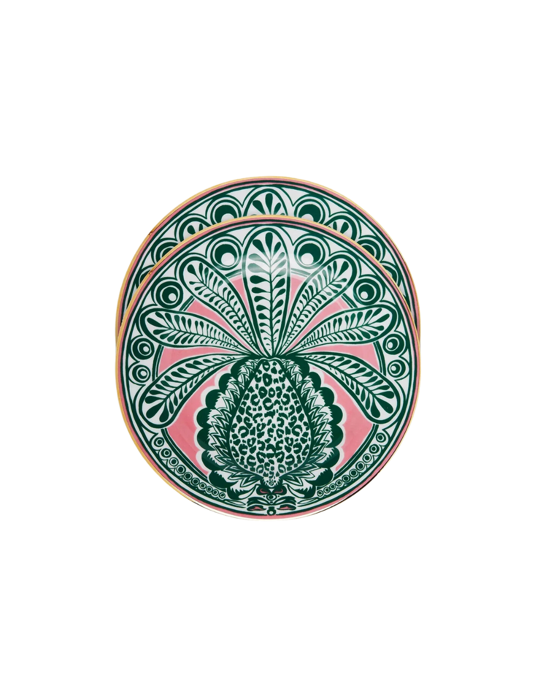 Big Pineapple Fuxia Dessert Plates Set Of 2