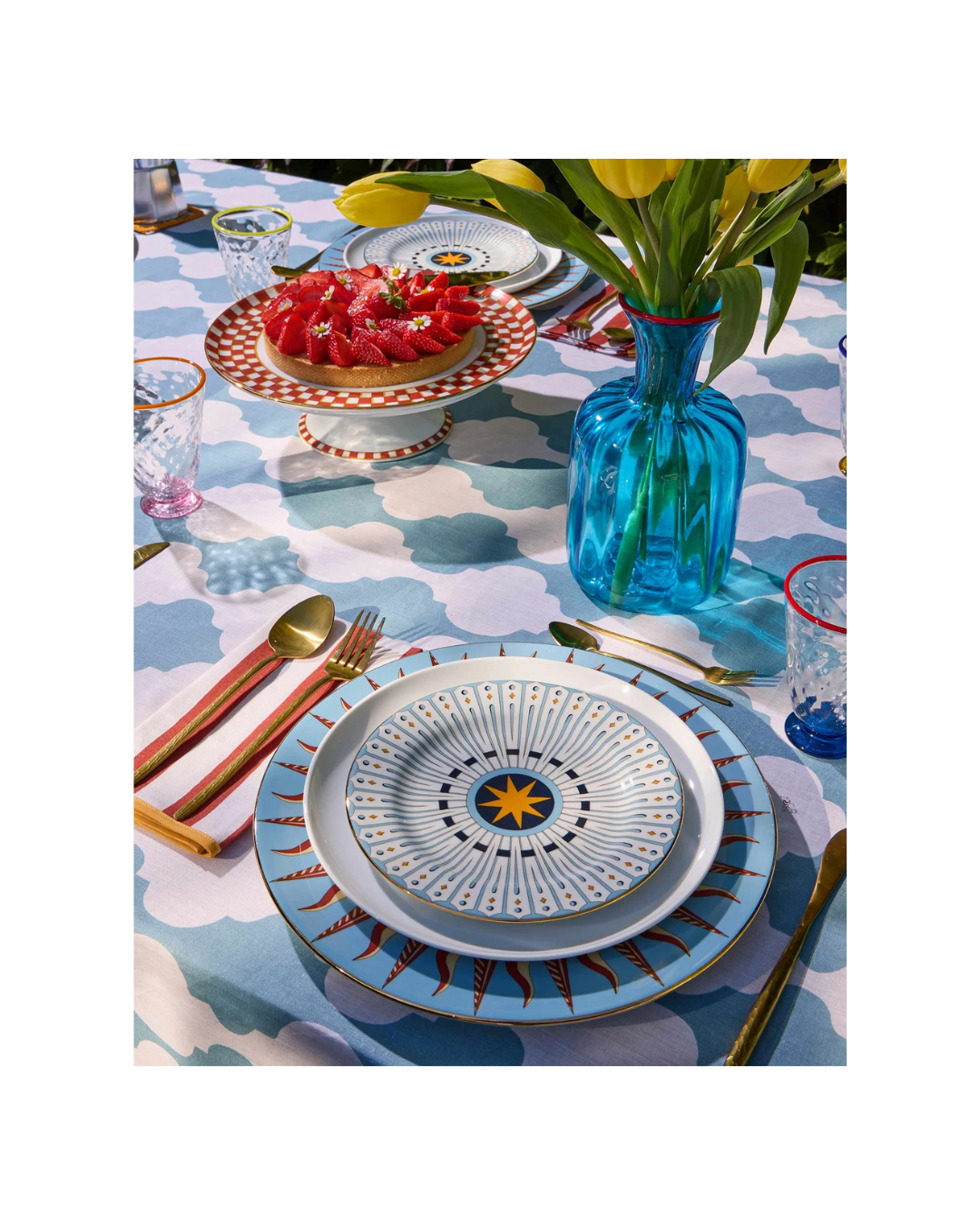 Plates Set Of 2 Porcelain Feria Sky Blue