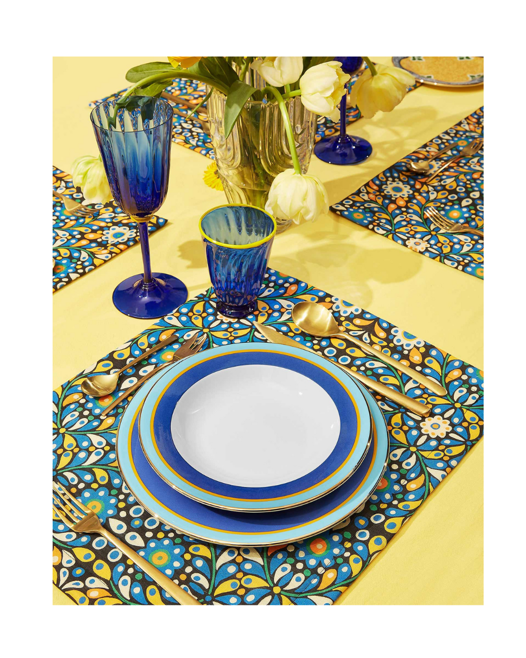 Dinner Plates Set Of 2 Porcelain Rainbow Blu