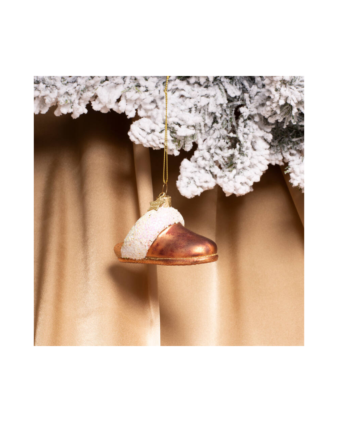 Ornament Glass Brown Suede Slippers (6 Cm)