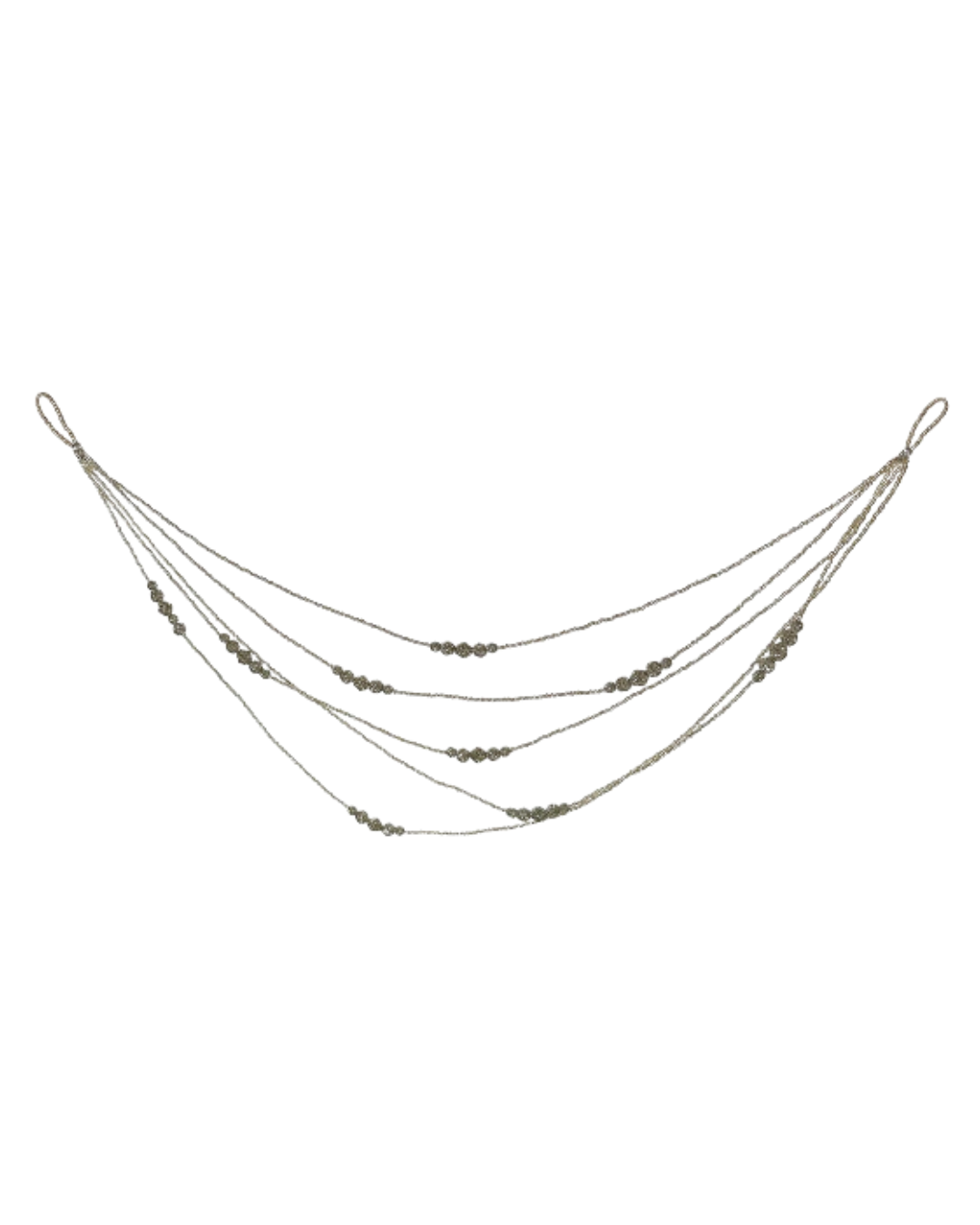 Glass Beads Multichain Garland Silver (60 Cm)