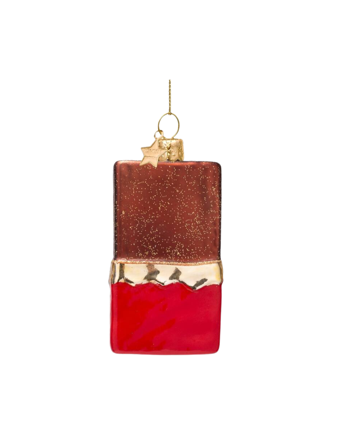 Ornament Glass Dark Brown Chocolate Bar (11 Cm)