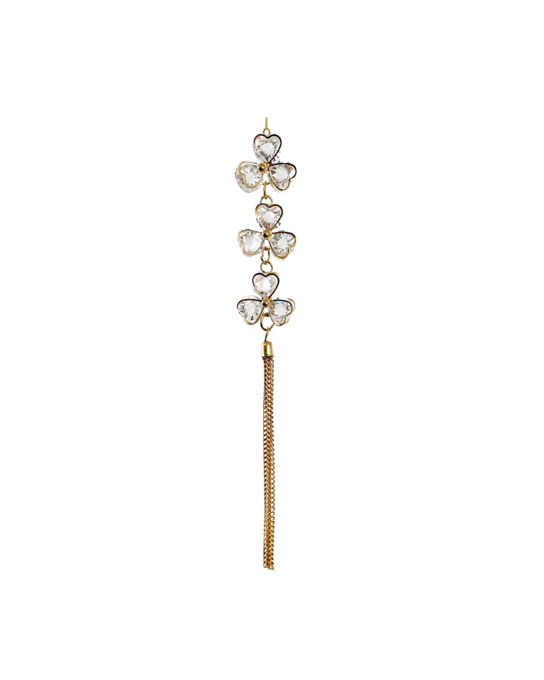 Gem Flower With Metal Tassel Ornament Gold (17 Cm)