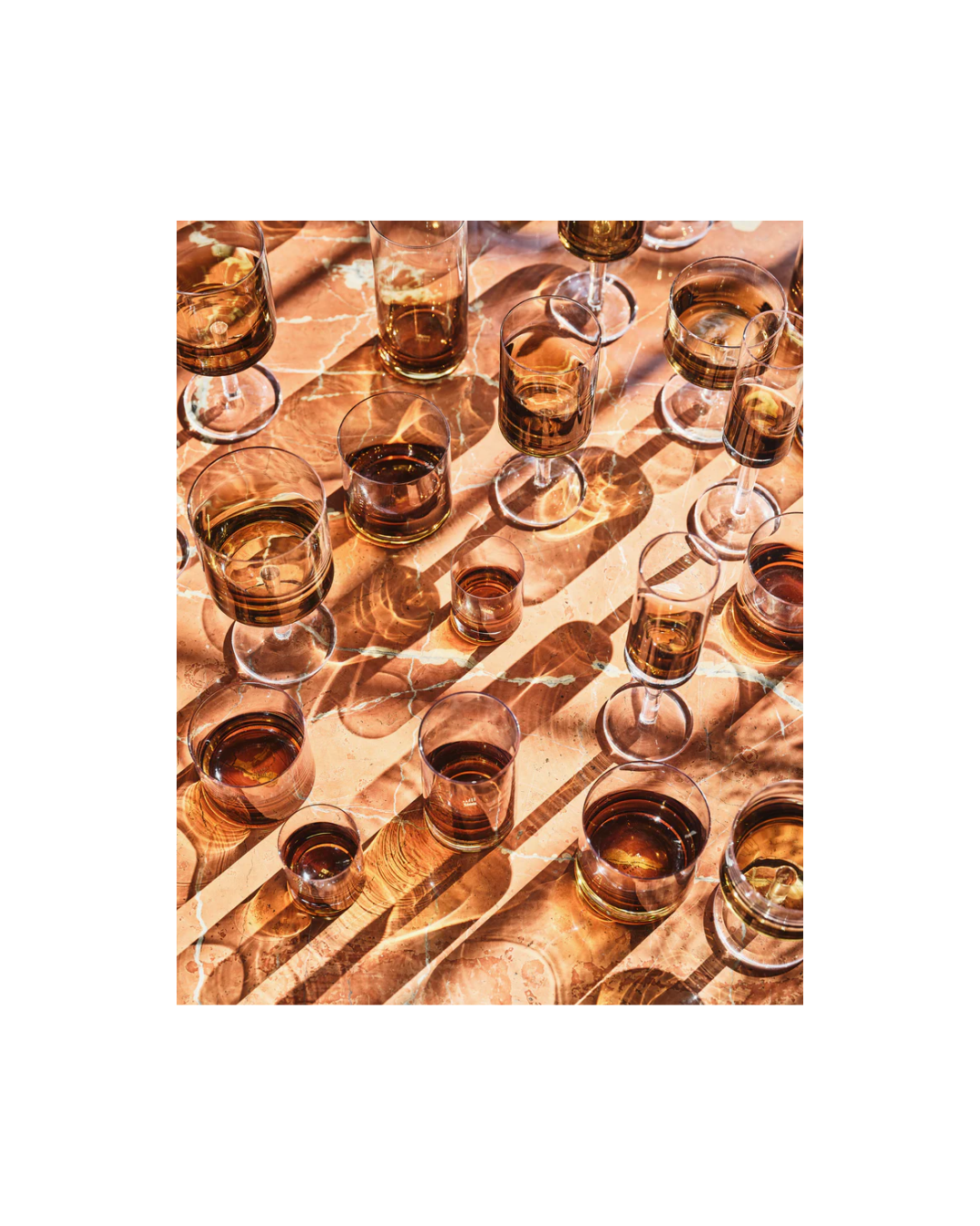 White Wine Glass Amber Zuma (Set of 4)