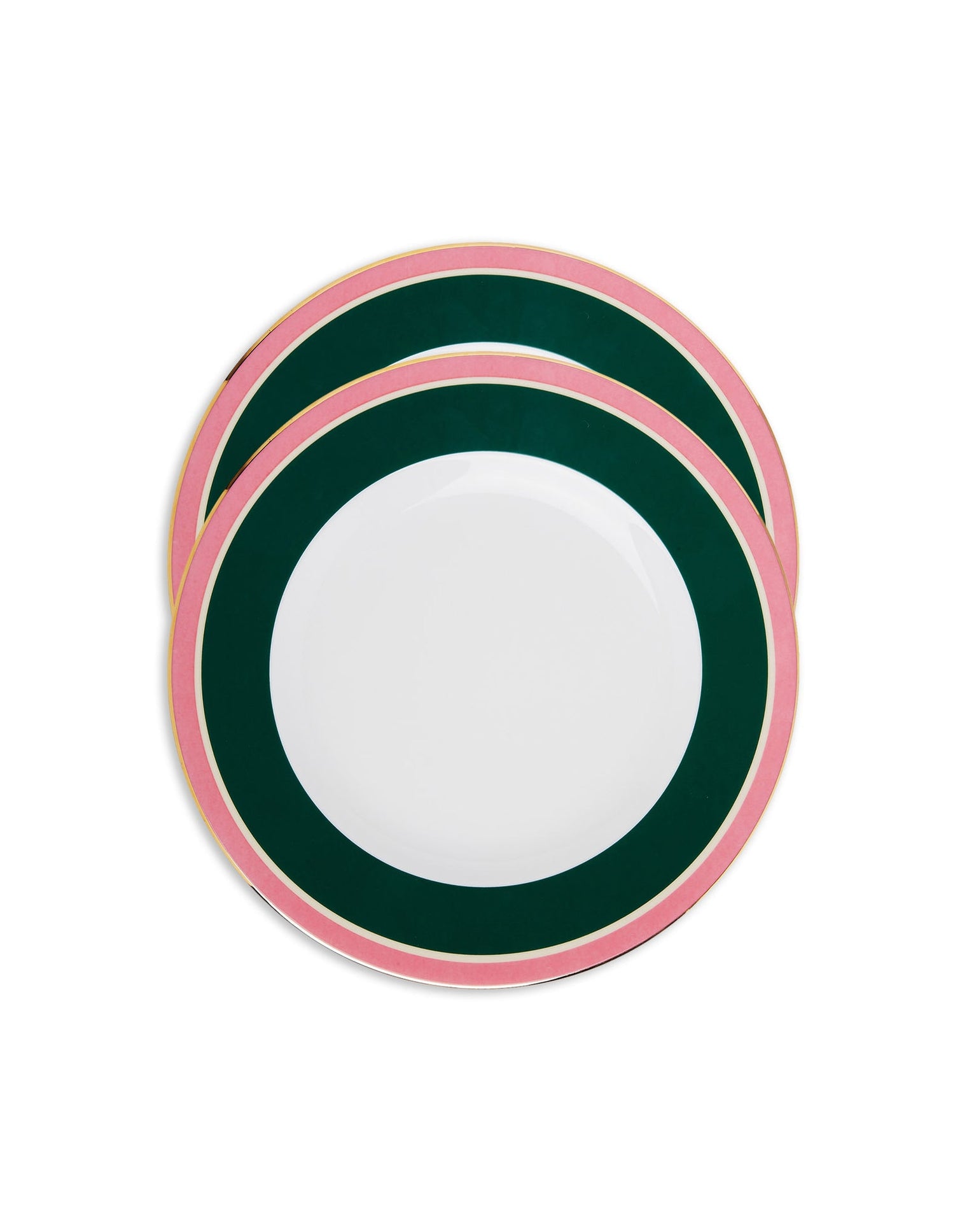 Dinner Plates Set Of 2 Porcelain Rainbow Verde