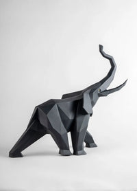 Elephant Sculpture. Black matte